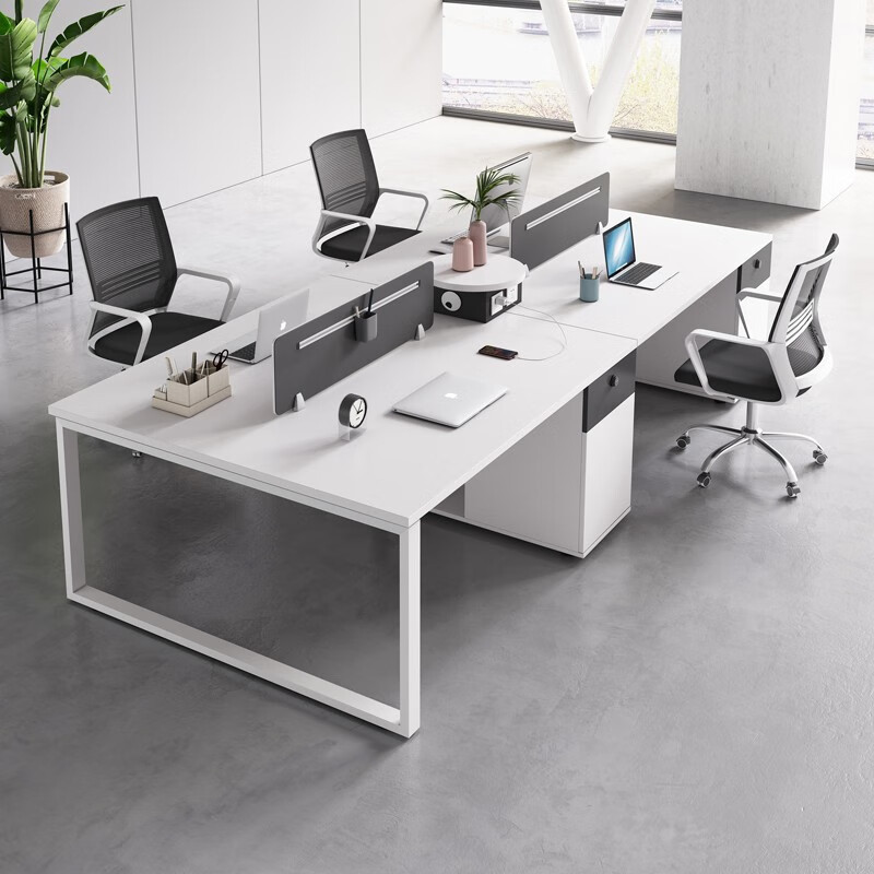 Office Furniture Manufacturers - Vierpersoons werkplekpersoneel bureau enkele kaart werknemer