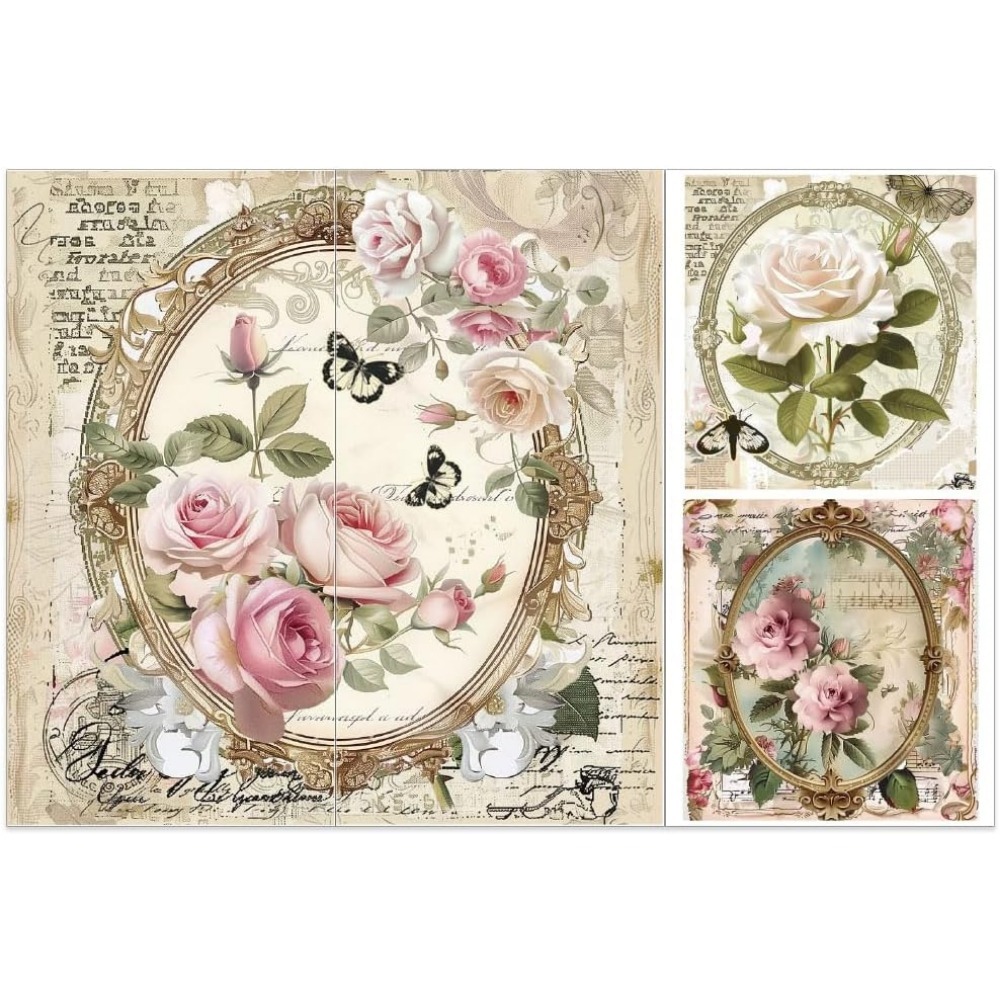 Office Furniture Solutions - 3 stks/set Rose Wrijven op Transfers