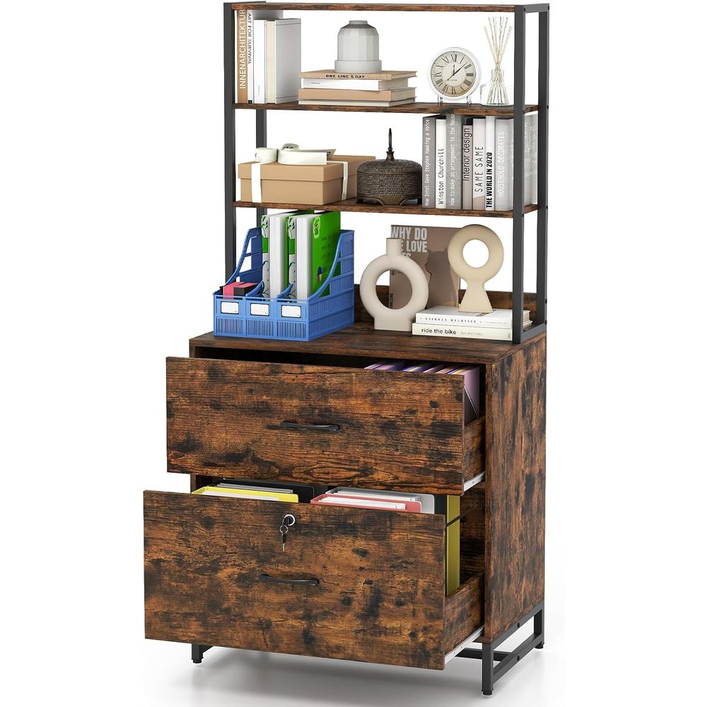 File Cabinet Lateral - Industriële stijl zijdelingse archiefkast met open