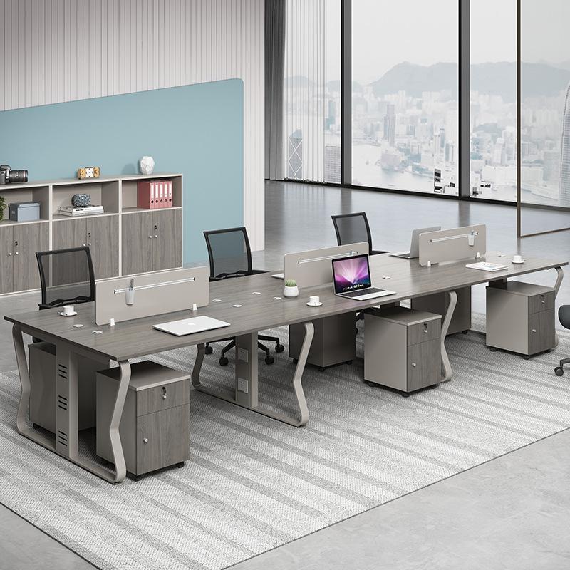 Office Furniture Manufacturers - Kantoorbureaus en -stoelencombinatie, eenvoudig modern, vierpersoons,
