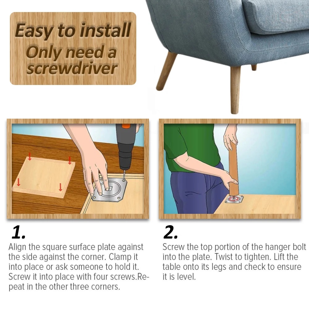 4 Set Hoogte Houten Meubelpote - Office Furniture Solutions recensie en prijs